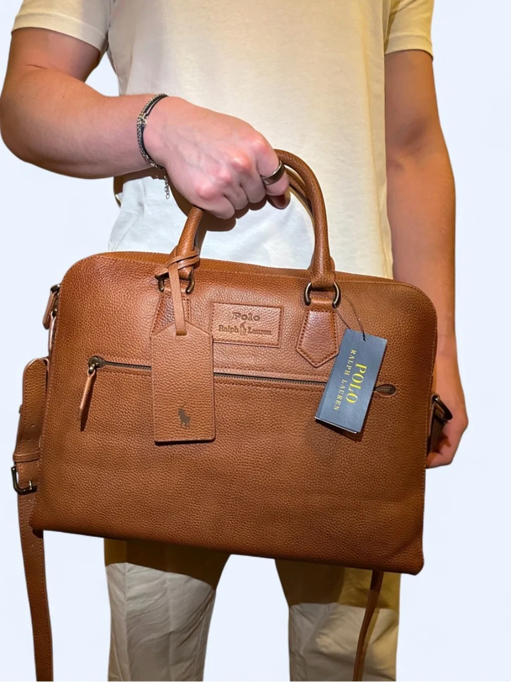 Polo Ralph Lauren Men’s Pebbled Leather Commuter Bag